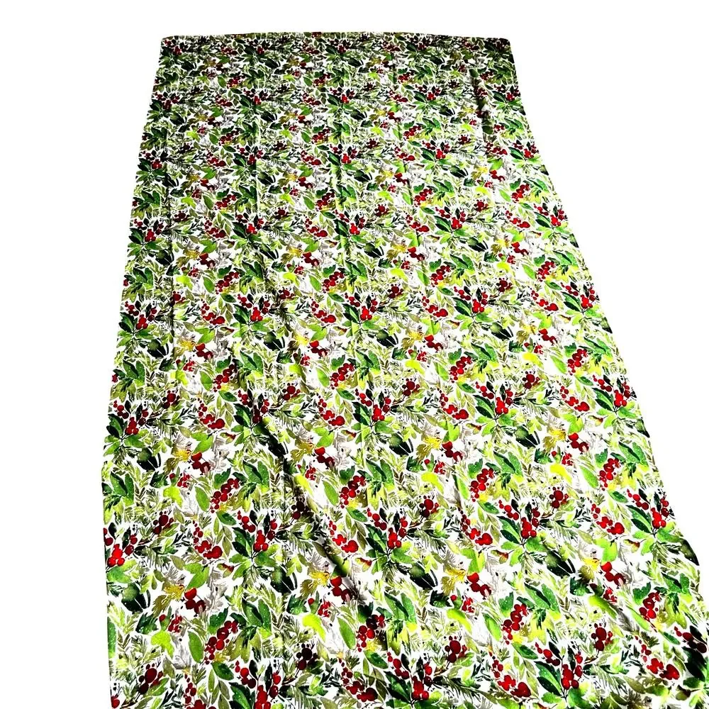 Fiesta Easy Care Tablecloth Red Berries & Greenery Buffet Cloth Long Rectangle